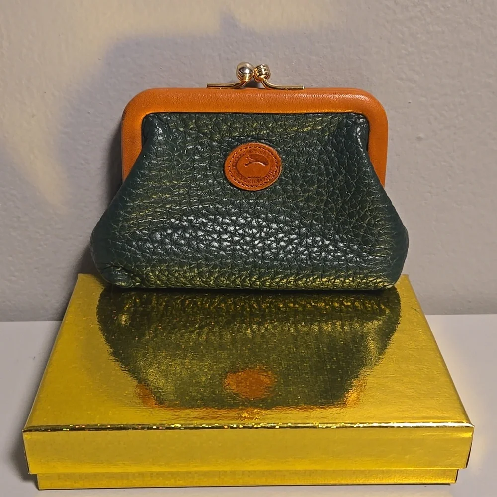 Dooney & Bourke Green and Tan Leather Wallet - Picture 9 of 12